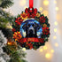 Labrador Black Wreath Christmas Decoration